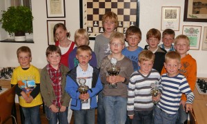 Die Pokalträger v.l.n.r.: Gerrit Gausling, Lennart Buesge, Jan Rathmer und Johannes Epping